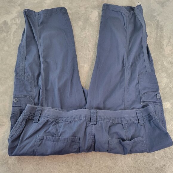 Style Co Womens Pants 20W Plus Capri Cargo Blue Zip Fly Tied Hems BLU198E - Picture 5 of 9